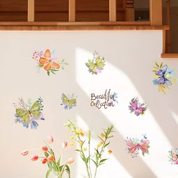 INDIAN ROYALS Blue & Green Floral Printed Self-Adhesive & Durable Wall Sticker-picture-0