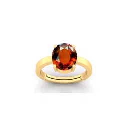 Pranjal Gems Unisex 11.25 Ratti Garnet Gemstone Studded Finger Ring-picture-15