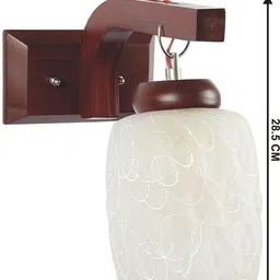 1ST TIME White & Brown Textured Wood Contemporary Frustum Shaped Wall Lamp image 4