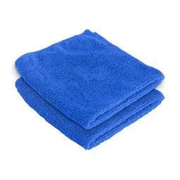 Kuber Industries Blue 2 Pieces 400 GSM Microfiber Soft Quick Dry Face Towels image 2