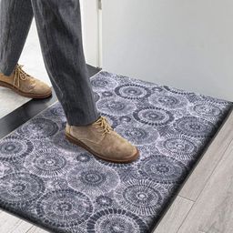 LUXEHOME INTERNATIONAL Blue & White Ethnic Motifs Printed Anti-Skid Doormat-picture-38