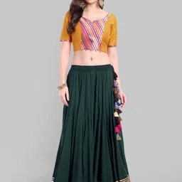 Women Mera Rang Tiered Maxi Flared Skirt-image-53