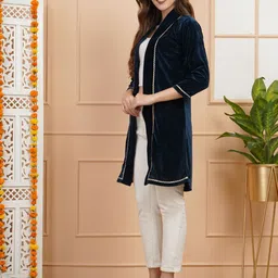 AB Collection Women V-Neck Open Front Shrug image 2