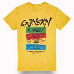 Gini and Jony Boys Typography Printed Round Neck Cotton T-shirt image 3