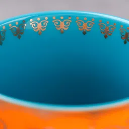 Archies Orange & Blue Printed Ceramic Glossy Mugs Set of Cups and Mugs image 4