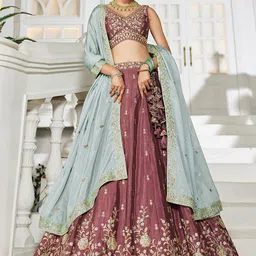 panchhi Embellished Sequinned Semi-Stitched Lehenga & Unstitched Blouse With Dupatta-picture-29