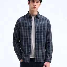 Flying Machine Men Spread Collar Checked Cotton Slim Fit Casual Shirt-image-75