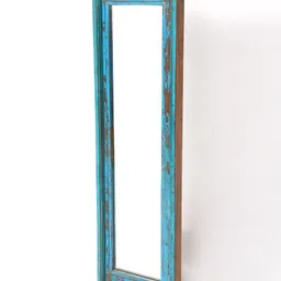 Exotic India Blue Textured Vintage Rectangular Mirror image 2