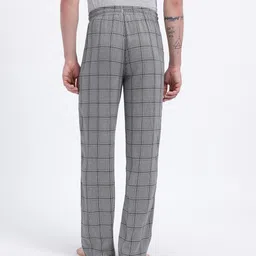 glitchez Men Straight Fit Checked Lounge Pants image 3