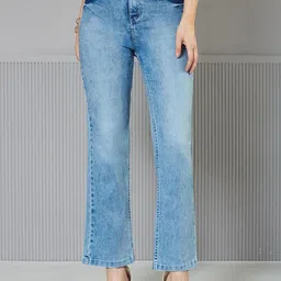 Miss Chase Women Wide Leg High-Rise Light Fade Stretchable Jeans image 2