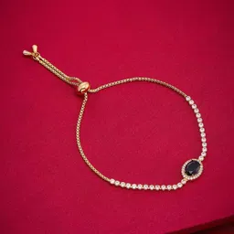 Kushal's Fashion Jewellery Gold-Plated Zircon Studded Wraparound Bracelet-image-81