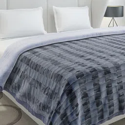 Monte Carlo Vibe Tribe Blue & Grey Heavy Winter 263 GSM Double Bed Blanket-picture-33