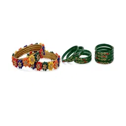 SOMIL Set Of 10 Multi Alloy Bangles-picture-34