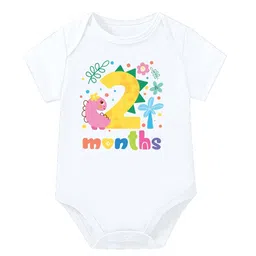 Lillypupp Unisex White Cotton Printed Short Sleeves Bodysuit-image-26