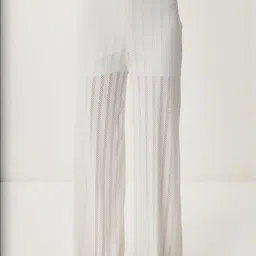 Happiness istanbul Self Design Shoulder Straps Crop Top With Trousers image 2