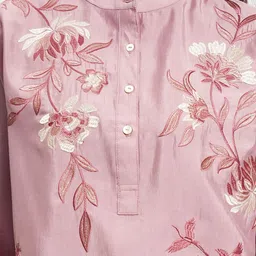 Vishudh Embroidered Mandarin Collar Neck Tunic With Palazzos Co-Ords image 5