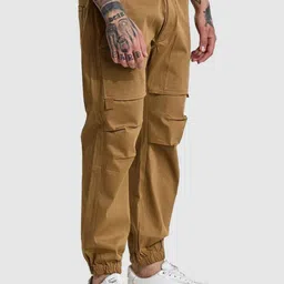 Snitch Men Snitch Khaki Relaxed Fit Cargo Pants image 2