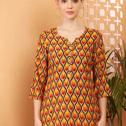 Akshatani Geometric Printed V-Neck Pure Cotton Kurti-picture-47