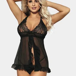 MYZA Halter Neck Front Open Baby Doll-picture-21