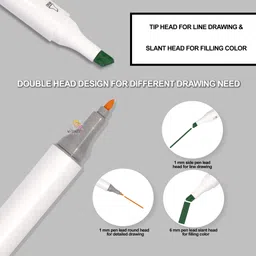 adoere Superior color Twin Tip Alcohol Marker Pen for Art Designer & Artist(24 PCS Set) image 2