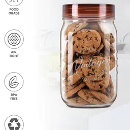 Milton Transparent 2 Pieces Vintage Pet Jar Storage Container Set -1 Litre Each image 2