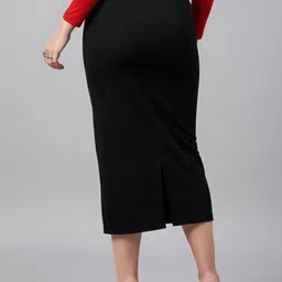 Chemistry Women Pencil Midi Skirt With Front Slit image 3