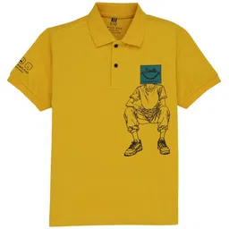 Status Quo Boys Floral Printed Polo Collar Applique T-shirt-picture-41