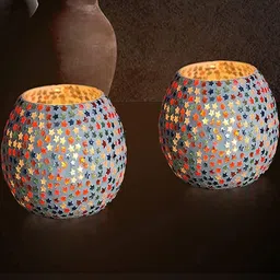 Decorcity Multicoloured Set of 4 Candle Holder image 2