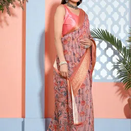 GULKEE FAB Floral Zari Handloom Saree image 5