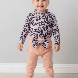 YK Girls Printed High Neck Long Sleeves Leotard With Joggers Clothing Set-picture-20