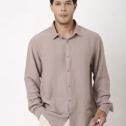 Blnk Men Relaxed Fit Textured Spread Collar Casual Shirt-image-99