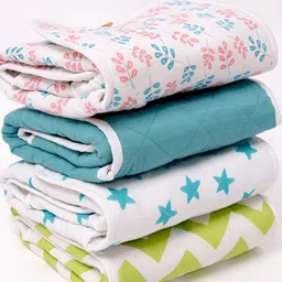 TIDY SLEEP Kids White & Green Water Resistant Foldable On The Go Mat image 5