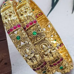 GRIIHAM Set Of 2 Plated & Stone Studded Bangle-picture-23