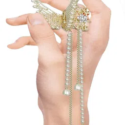 Lyphy Women Set of 2 Butterfly Pearls Claw Clip image 2