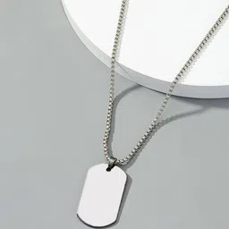 Designs & You Men Western Silver-Plated Square Pendants with Chains-picture-38