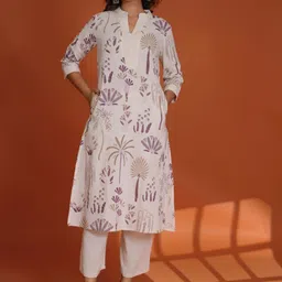 KALINI Women Ethnic Motifs Printed Regular Kurta with Trousers image 2