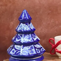 WEAVING HOMES Blue & White Printed Christmas Tree Showpiece-25.4 cm-image-54
