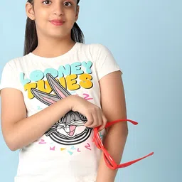 V-Mart Girls Graphic Printed Round Neck Cotton T-shirt image 1