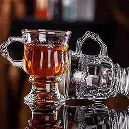 mirtonics Pack of 6 Glass Pack of 6 Glass Tableware royal Style Transparent Cup for Tea Coffee Mug Glass-picture-19