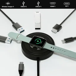 Soopii 6 in 1 Multi-Port USB Type-C Hub with 4K HDMI, 100 W Power Delivery USB 3.0 Port USB Adapter image 2
