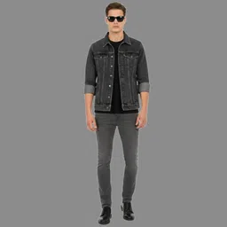 buyuniquefashion Men Solid Denim Jacket image 4
