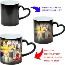 sk traders Heart Handle Magic Hot Water Photo Cup Ceramic Coffee Mug image 5