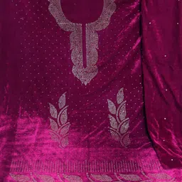 maadwara Unstitched Velvet Salwar Suit Material Embroidered image 2