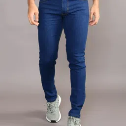 lzard Men Regular Mid Rise Dark Blue Jeans image 1