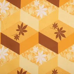 Dhrohar Yellow & Brown Geometric Printed Cotton Queen Bedsheet With 2 Pillow Covers image 2