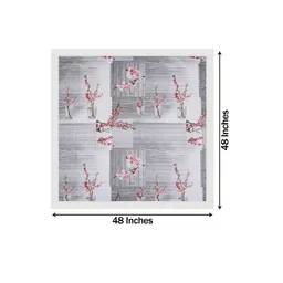 Dakshya Industries Grey & Pink Printed Border Plastic Anti Slip Oval 4 Seater Table Cover image 5