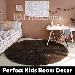 rm handloom Brown Polyester Carpet image 2