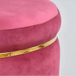 Shadowkart Pink Wooden Pouffes Sitting Mudda Ottomans image 5