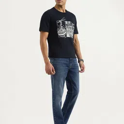 United Colors of Benetton Men Graphic Printed Round Neck Pure Cotton T-shirt image 3