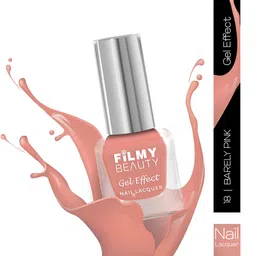 filmy beauty Gel Effect Nail Polish Barely Pink – Glossy, Quick-Dry, Long-Lasting (10 ml) White image 3